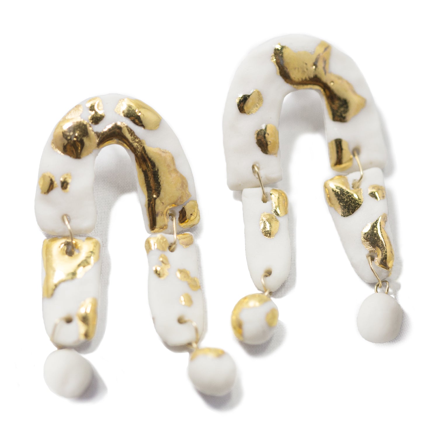 Gold Vector Porcelain Earrings